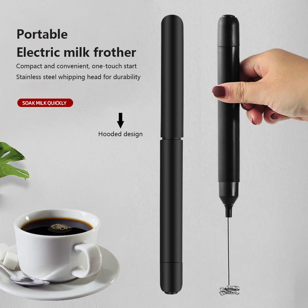 

Ручная электрическая Пенообразователь для молока с пыленепроницаемой крышкой, удобная простая эксплуатация, миксер для кофе для латте, кап...