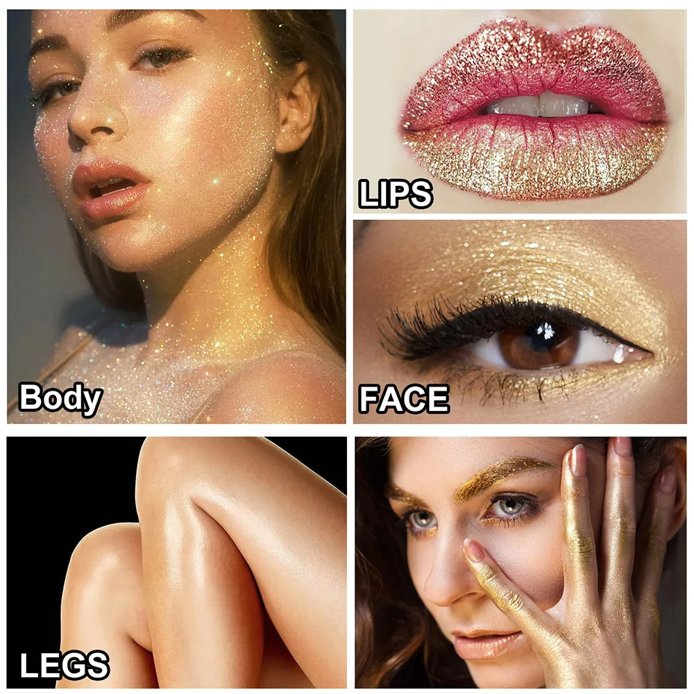 Блеск для тела 100 мл масло мерцания увлажняющий долговечный люминайзер лица
