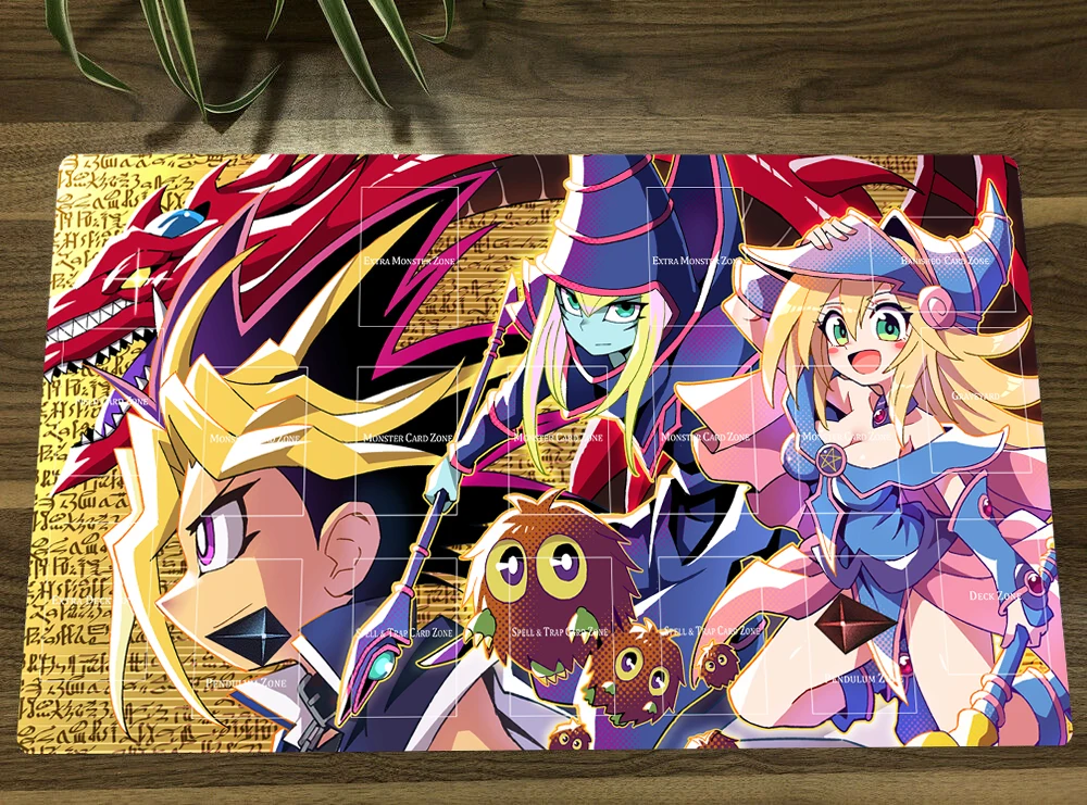 

YuGiOh Monsters Custom Duel Playmat TCG CCG Mat Trading Card Game Mat Rubber Mouse Pad Table Work Mat With Free Bag 60x35cm