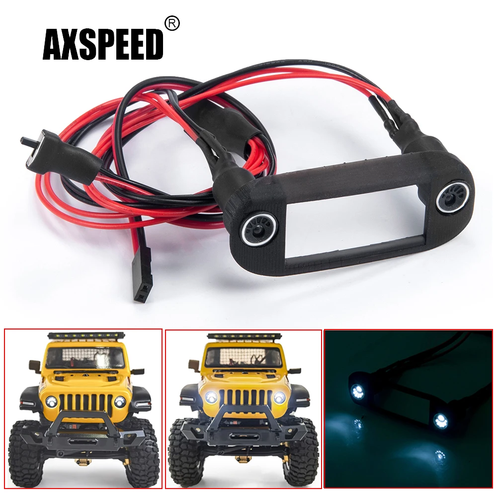 

AXSPEED Petal Style LED Light Lamp Headlight for Axial SCX24 AXI00002 AXI00005 Jeep Wrangler Gladiator 1/24 RC Crawler Car Parts