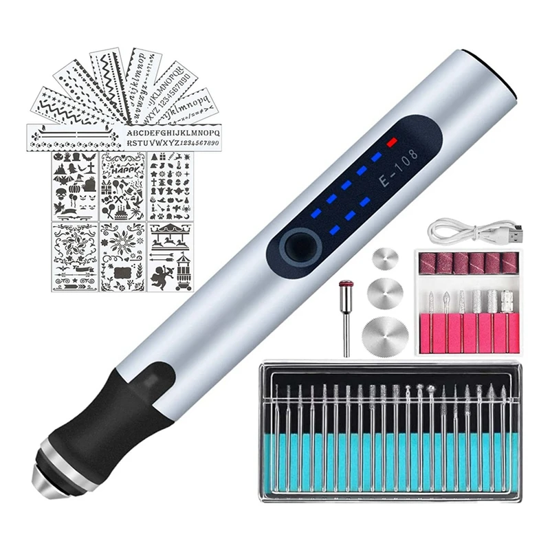 

Electric Engraving Pen Kit USB Rechargeable Engraver Cordless Carve Tool For Etching Carving Customizing DIY And Crafts