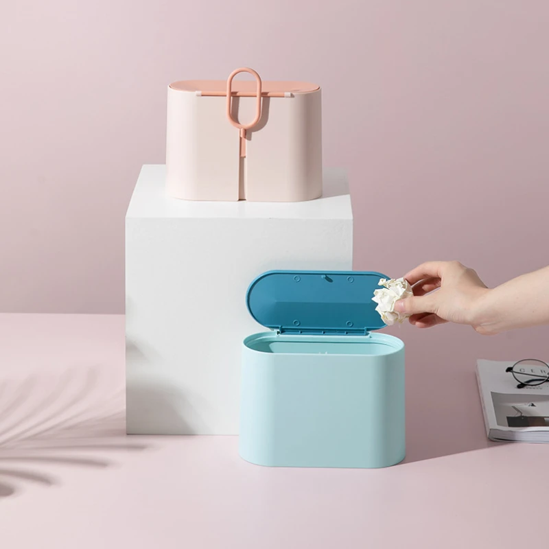 

Waste Bin Small Trash Can Household Creative Mini Desktop Ashcan Living Room Desk Office Supplies Double-layer Garbage Basket