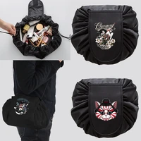 women drawstring cosmetic bag organizer travel toiletry storage shoulder bag make up pouch beauty case samurai series