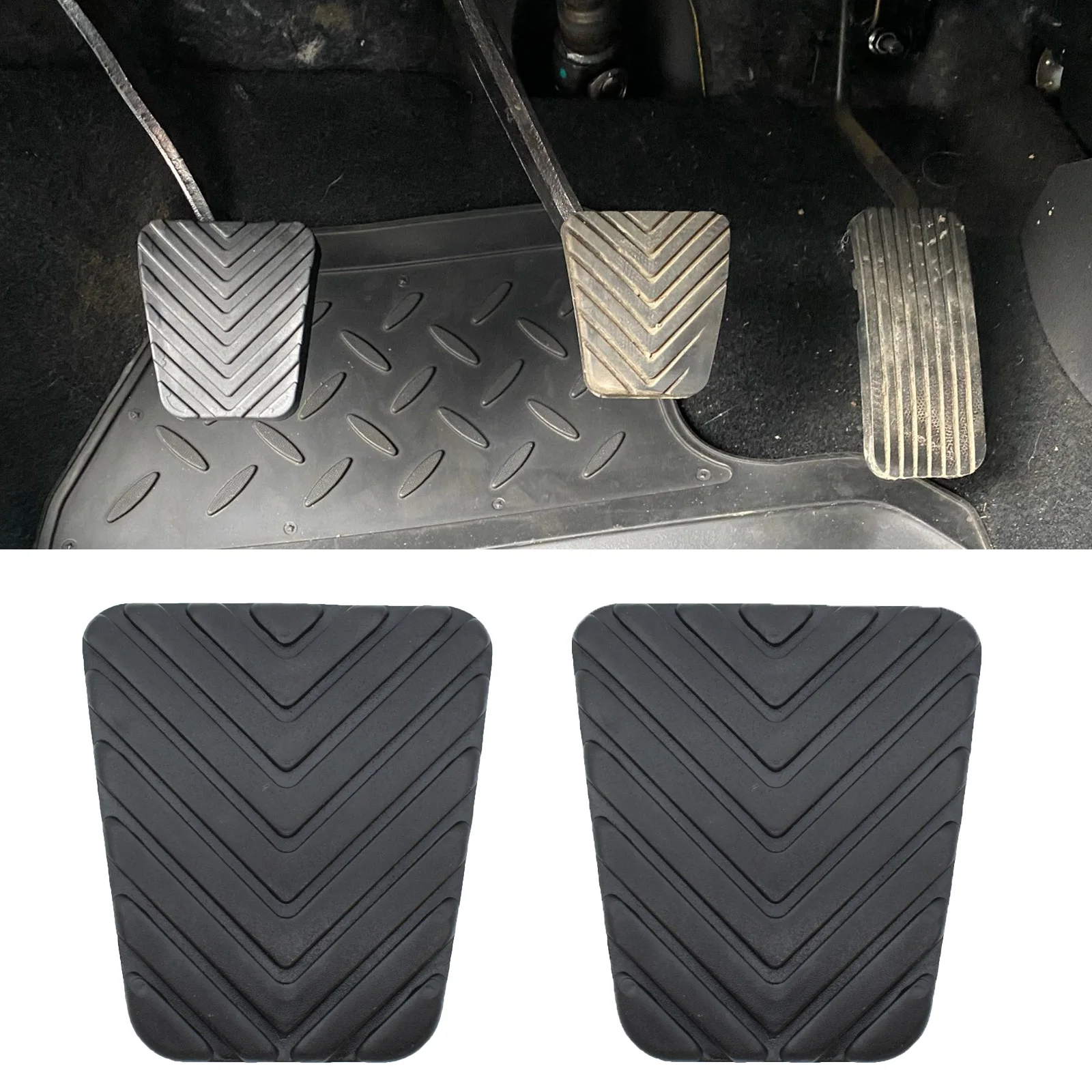 

2x Rubber Brake Clutch Pedal Pad Cover For Hyundai Accent Elantra Sonata Tucson i20 i30 Mitsubishi Pajero Montero Lancer EVO Car