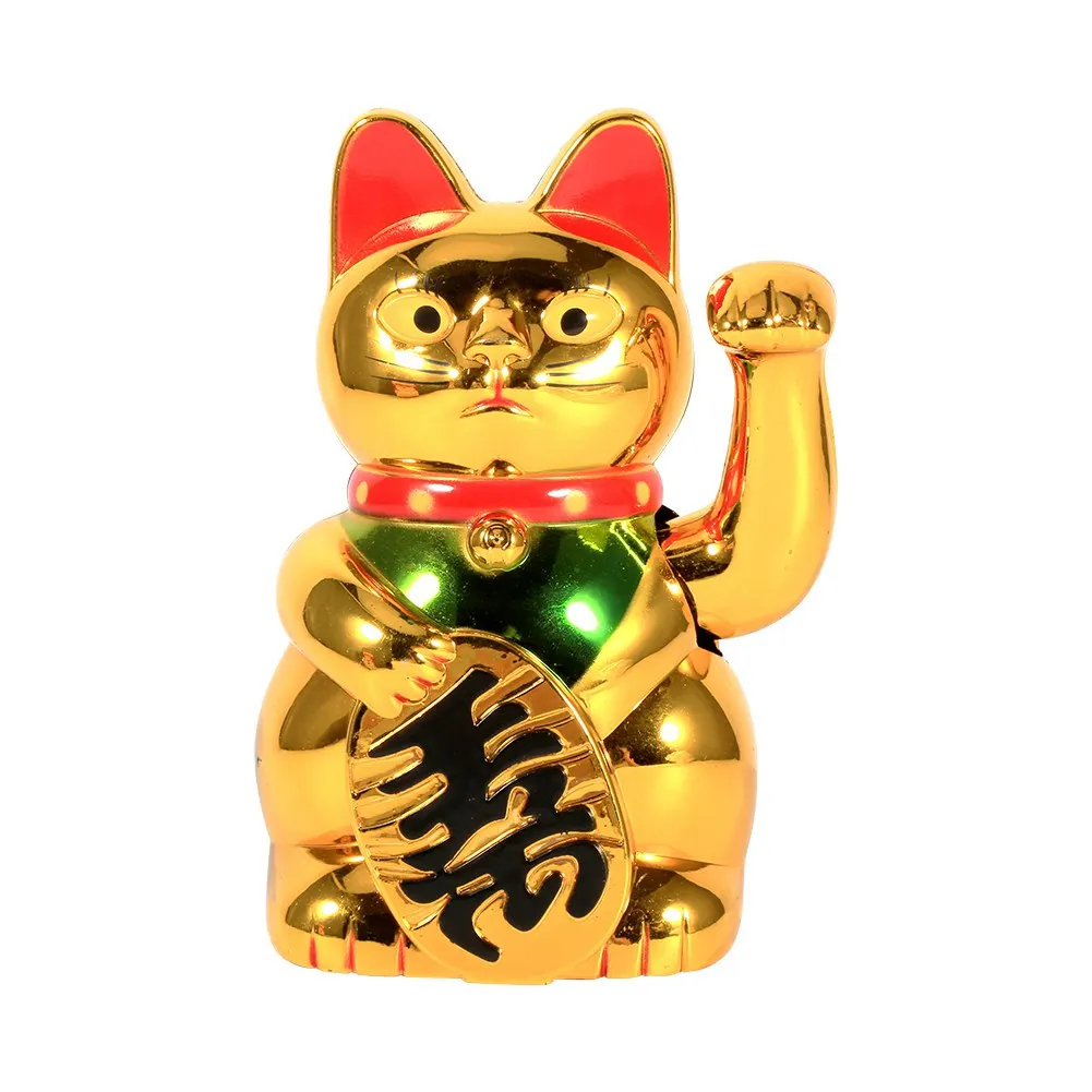 

Large Gold Waving Hand Paw Up Wealth Prosperity Welcoming Cat Good Luck Feng Shui Decoration