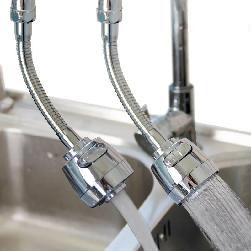 

ZhangJi 3 Modes Adjustable Long Flexible Faucet Aerator Rotate Faucet Extender Splash-proof Tap Diffuser Bubbler Shower Nozzle