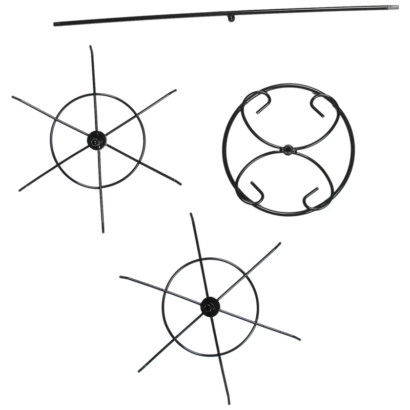 

2X Double Metal Jewelry Frame Earrings Necklace Bracelet Display Stand, Black