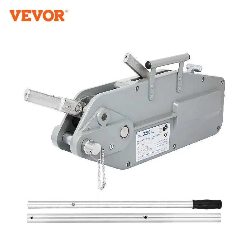 

VEVOR 3.2T/7000 LBS Hand Winch Hoist with 20M Wire Rope Large Bearing Capacity Heavy Duty Alloy Steel for Industry Transportion