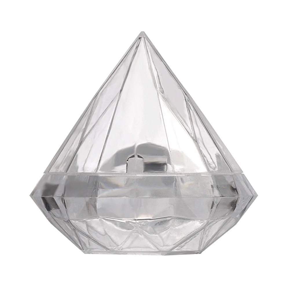 

Candy Box Diamond Boxes Party Wedding Containers Container Clear Decorations Storage Case Sugar Makeup Jars Shaped Favors