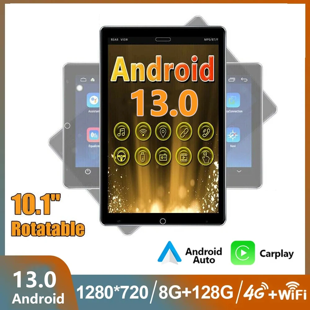 

Автомагнитола на Android, универсальный мультимедийный плеер с автоматическим вращением, 10,1 дюйма, Bluetooth, GPS, Android 13
