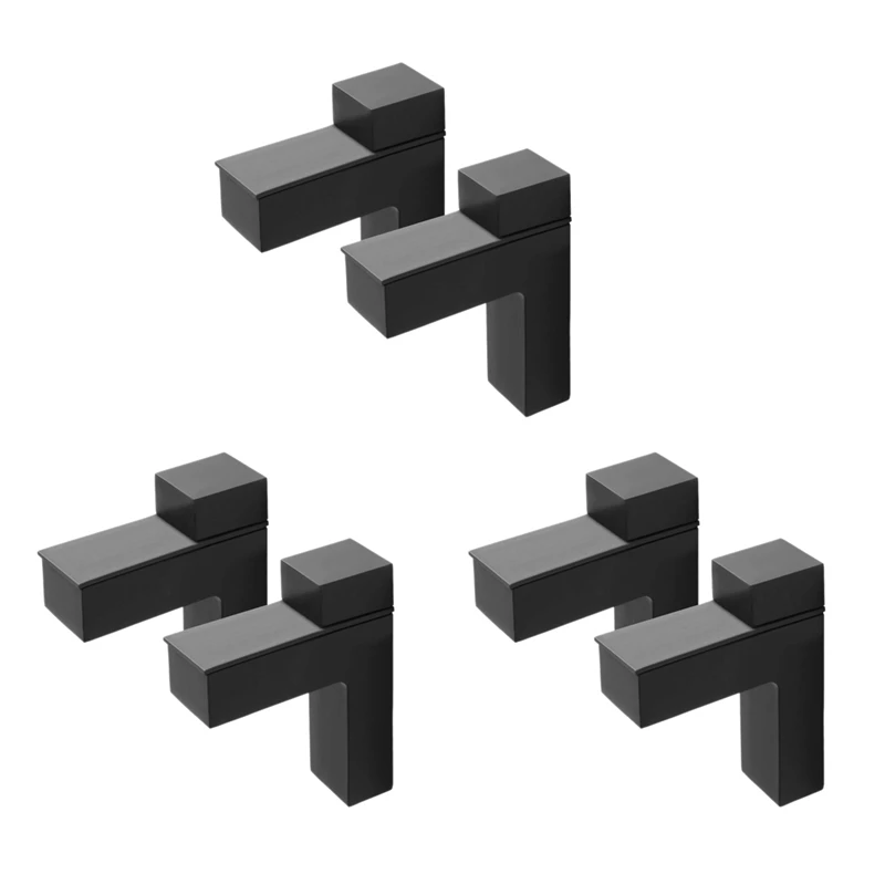 

JFBL Hot 6 Pcs Adjustable Wood/Glass Shelf Bracket Wall Mount Heavy Duty Floating Brackets For 3-28Mm Thick Shelves,Black