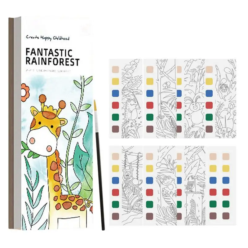 

Детская Акварельная книга интересная Акварельная книга для малышей Детская Акварельная книга для граффити Акварельная раскраска детская книжка для рисования