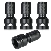 4 pcs impact adaptor 12 square drive to 14 hex shank socket adapter quick release chuck converter for ratchet wrench