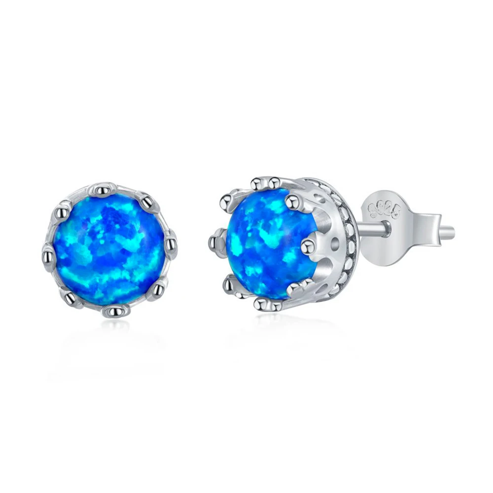 

WPB S925 серьги из стерлингового серебра, женские серьги с опалом в виде короны, женские серьги с ярким цирконием, роскошные ювелирные изделия д...