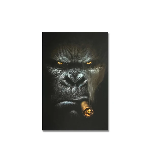 

Картина на холсте "Забавная горилла, курящая сигару", Куадрос