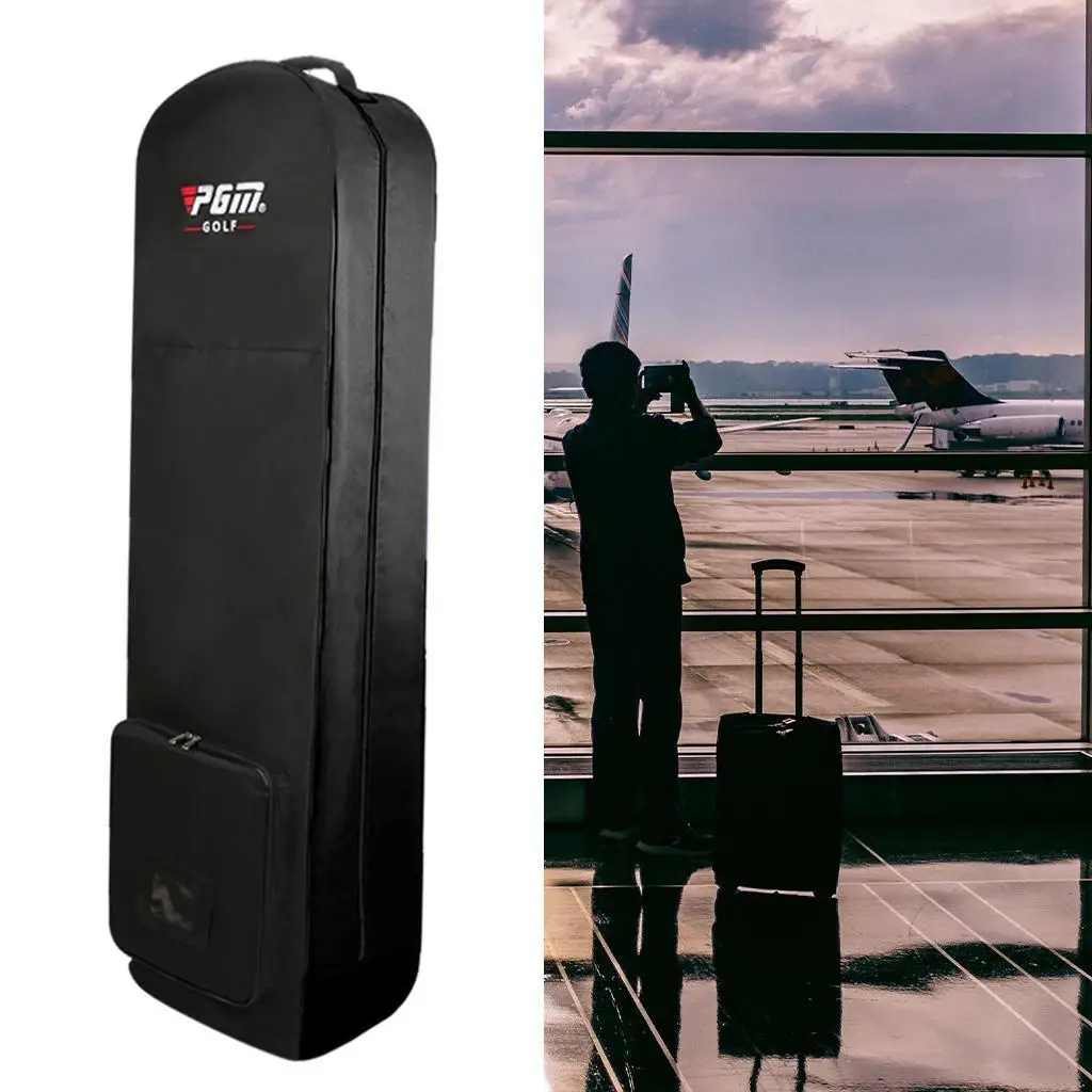 Wheeled Golf Travel Cover Bag for Airlines Shipping Storage Carrier Black