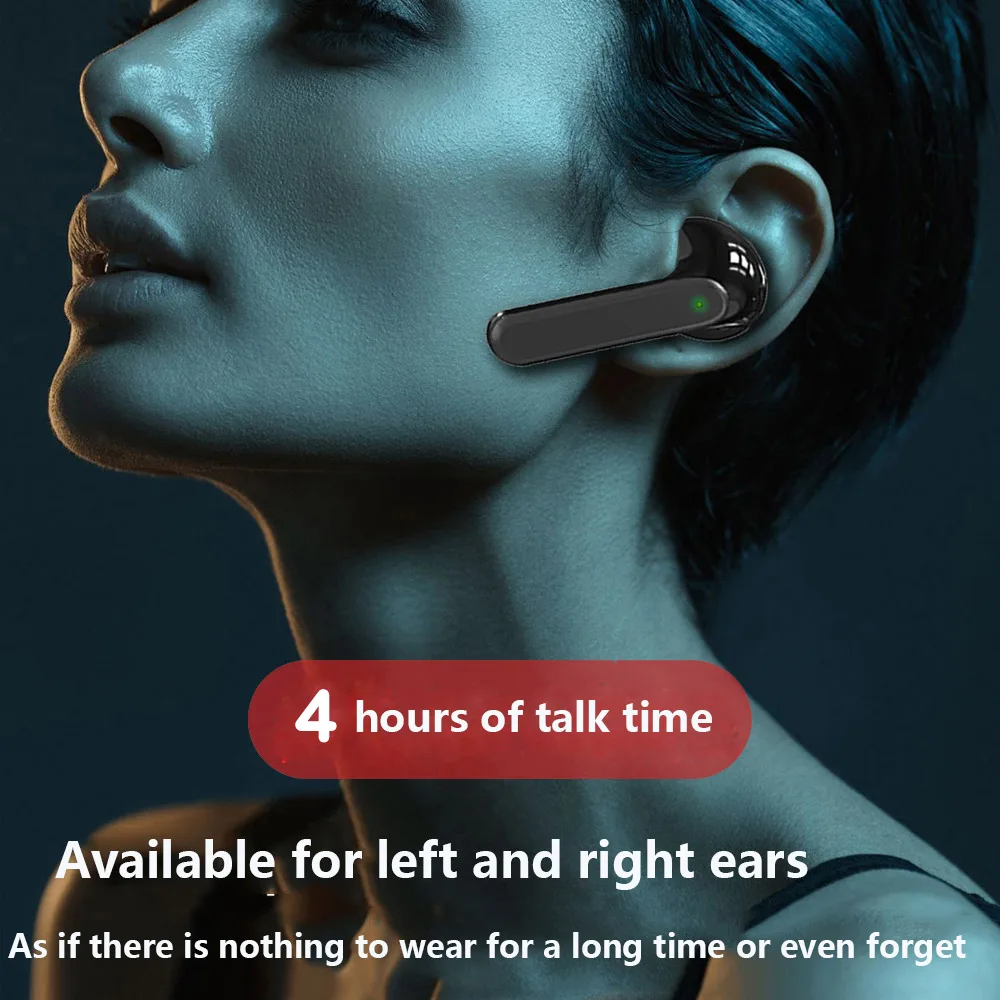 Wireless Bluetooth 5.1 Earphones One Ear Business Headset With Microphone Sports Hook Handsfree Headphone Earbuds For Drive