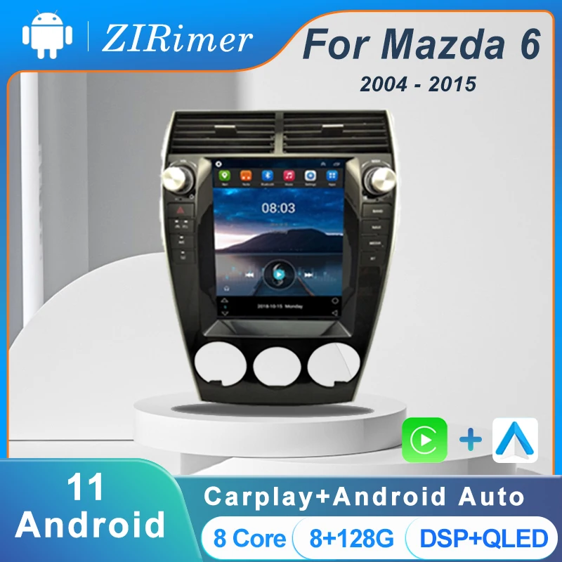 

ZIRimer 10.4" Android 11 For Mazda6 Mazda 6 Car Radio Automotivo Dvd Multimedia Player Auto GPS Navigation Stereo 4G 2004-2015