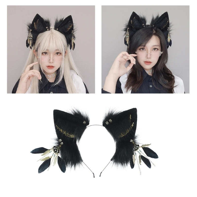 

Furry Faux Furs Cat Foxes Ear Hair Hoop Party Cosplay Headband Hairband Headwear