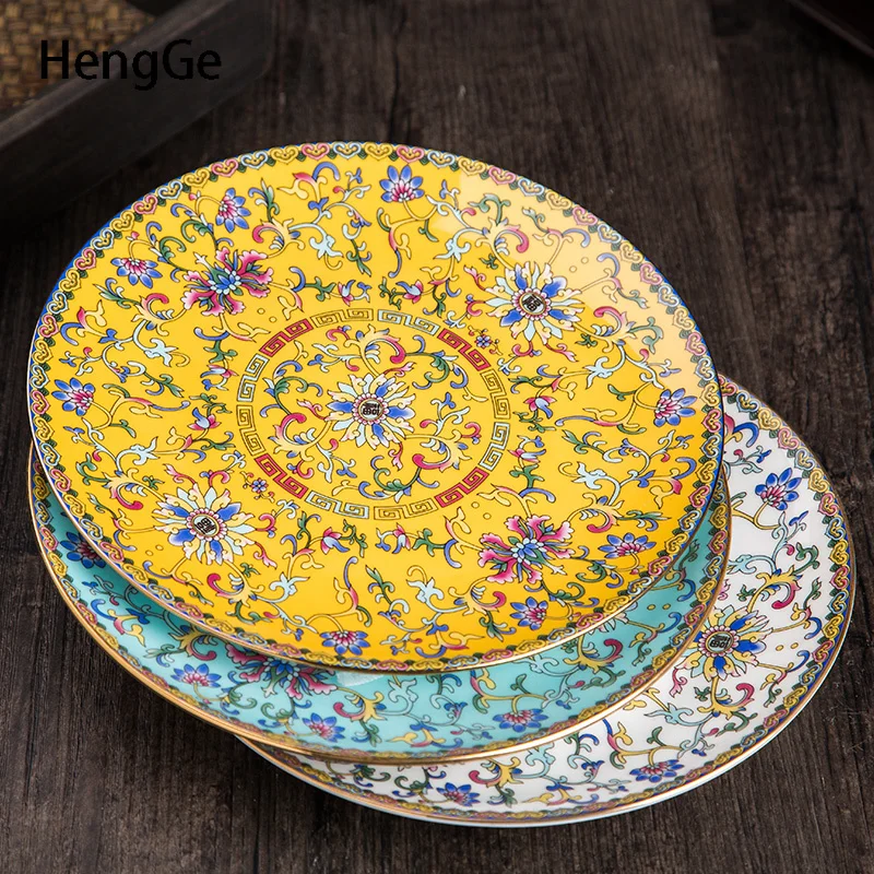 

Creative Gold Stroke Ceramic Dinner Plate Dinner Steak Dishes Hotel Tableware Serving Tray Enamel Decorative Porcelain Plates