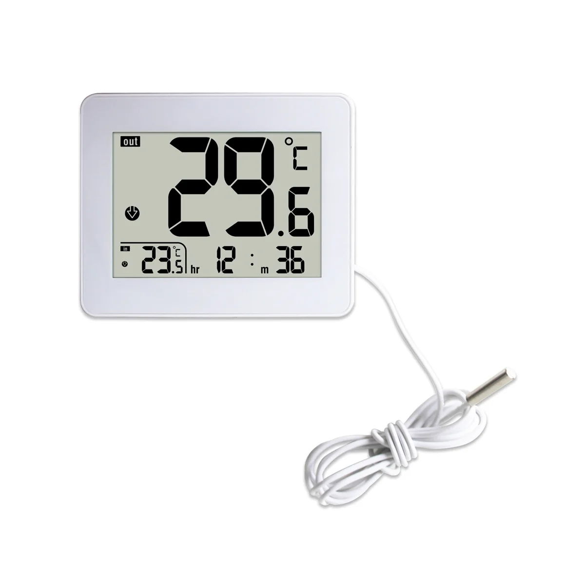 

Цифровой двойной термометр, уличный и комнатный термометр, электронный белый контроллер температуры для пожилых людей и детей