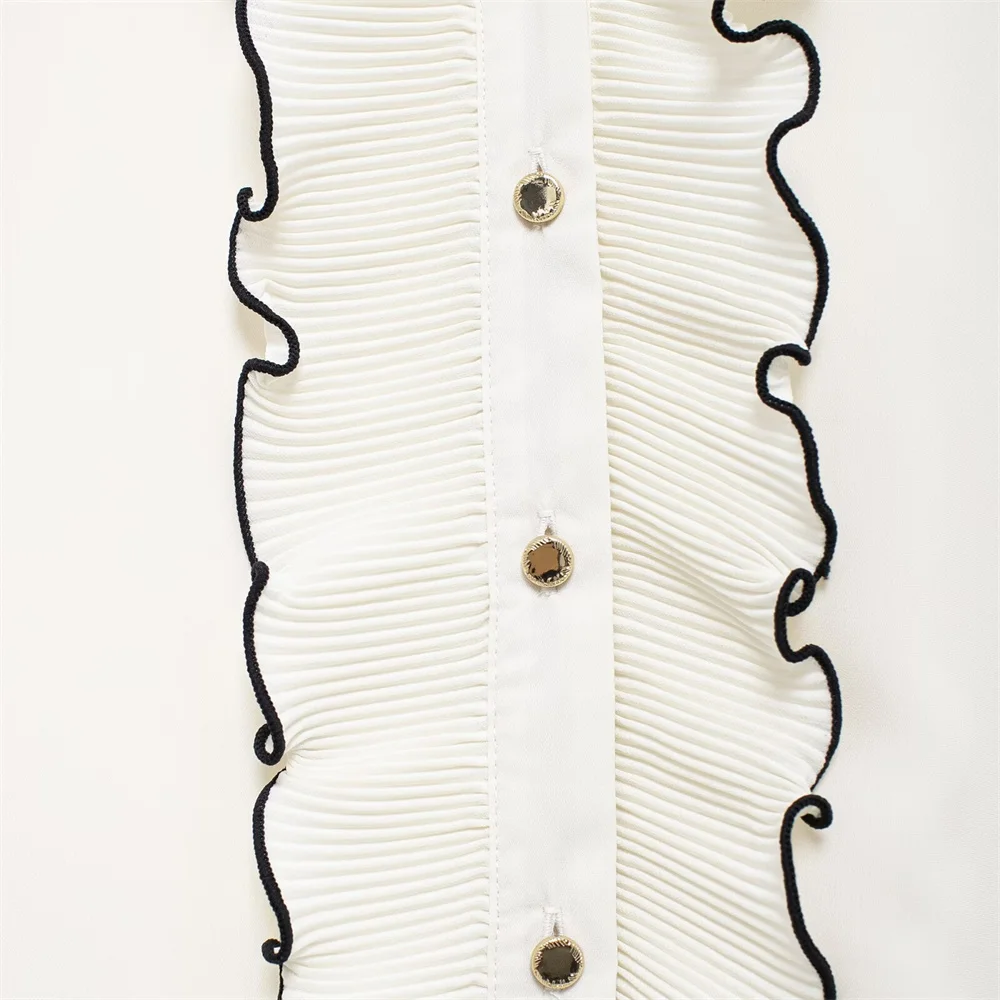 Новинка осени 2024 рубашка RARF с декоративными краями и длинными рукавами V-образным