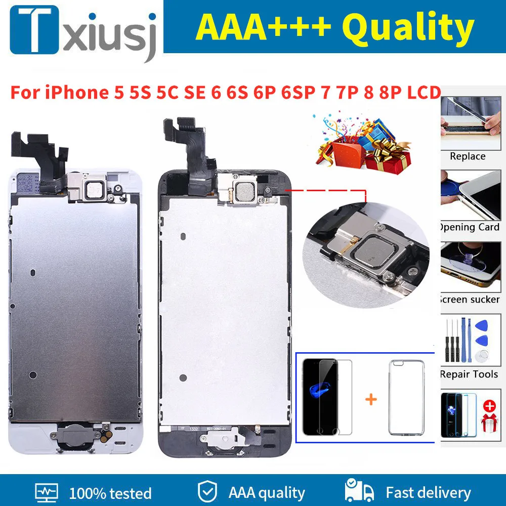 Дисплей AAA + в сборе для iPhone 5 5C 5S SE 6 6S 7 8 Plus сменный ЖК-дисплей с сенсорным экраном и