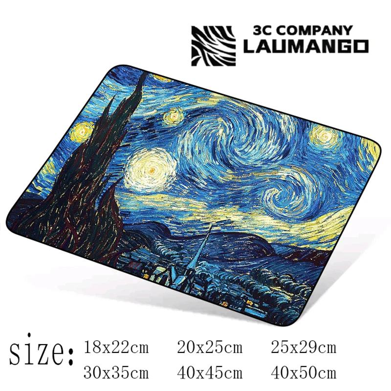

Van Gogh Illustration Genshin Impact Anime Mouse Pad Gamer Carpet Desk Mat Mousepad Gaming Accessories Varmilo Valorant Cabinet
