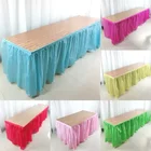 Лидер продаж, одноразовая настольная юбка PEVA, Настольная юбка s, прямоугольная круглая настольная юбка, Настольная скатерть для детского дня рождения, свадебной вечеринки