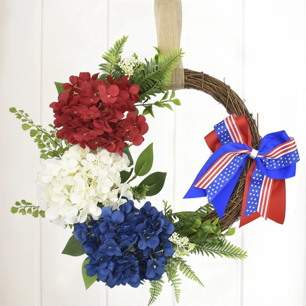 

Венок 4 июля, летние венки для входной двери, Цветочная Гирлянда для входной двери, ручная работа, день памяти