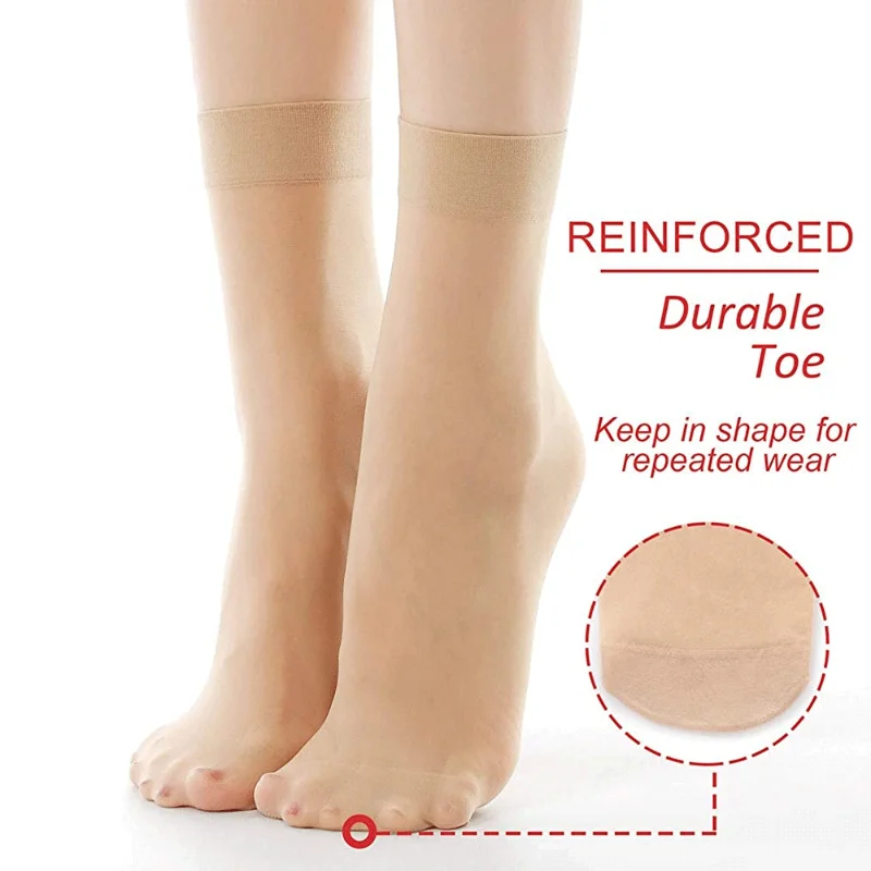 20Pairs Ultra Thin Women Socks Summer Transparent Crystal Silk Socks Sexy Elastic Silky Short Socks Girls Ankle Invisible Socks
