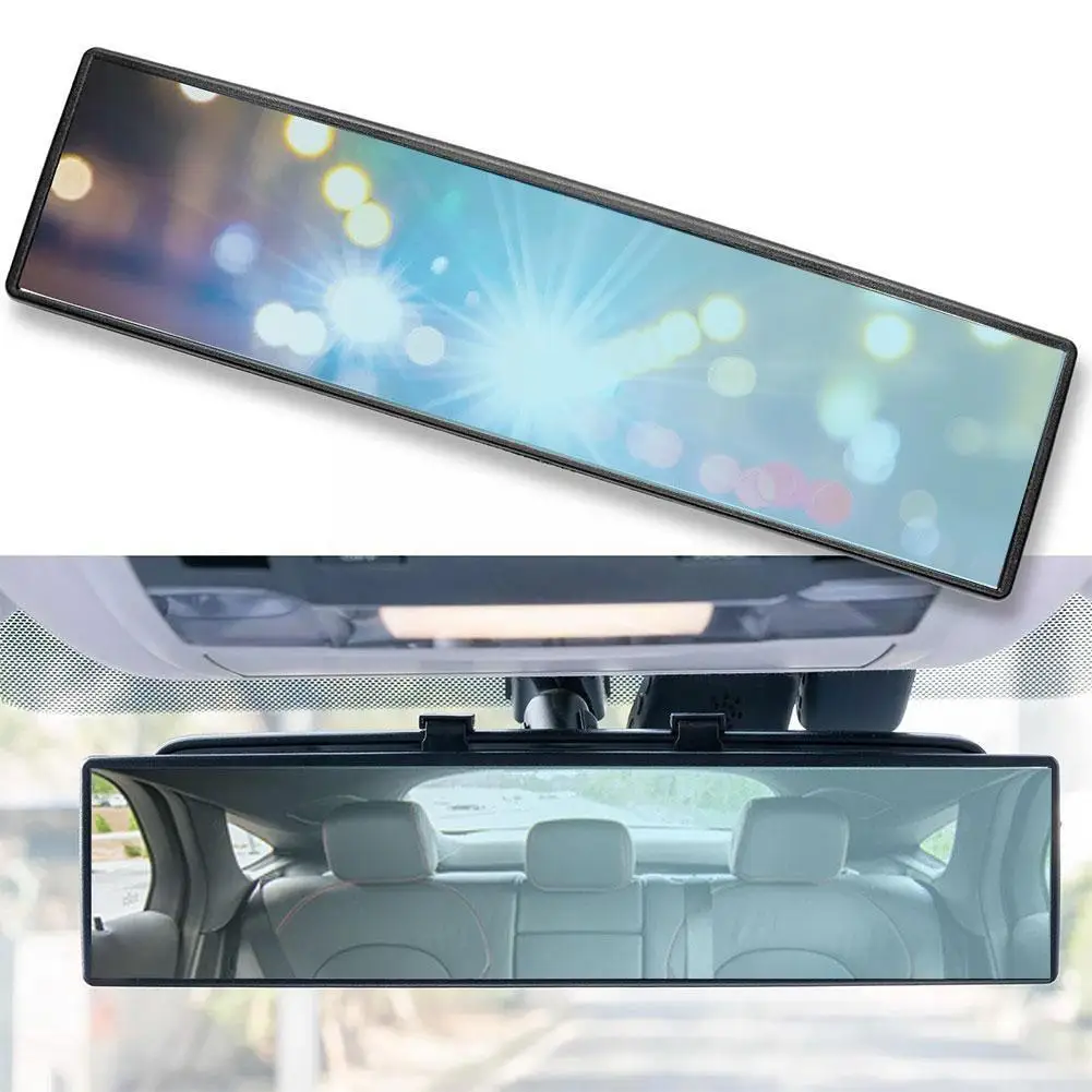 

Excellent 300mm Interior Rear View Mirror Black Rearview Mirror 300mm Durable Car Interior Mirror for Car M4D4