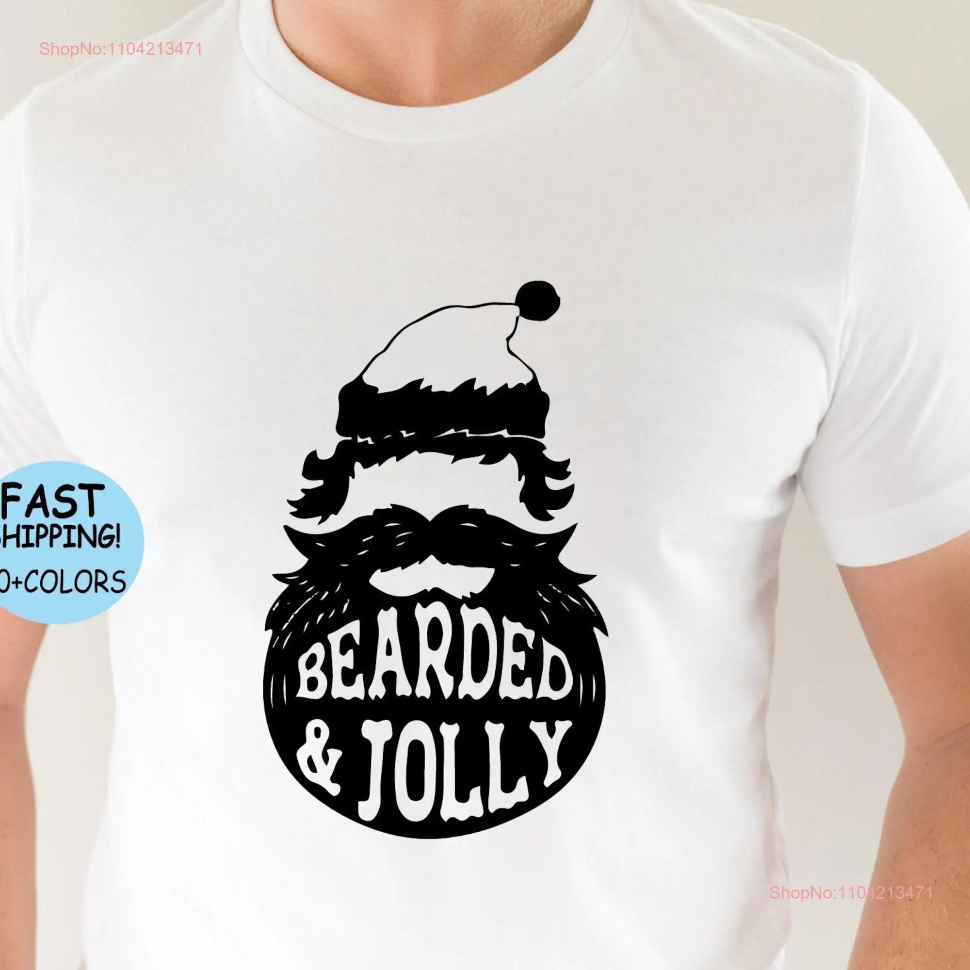 Santa Face Christmas T Shirt Man Bearded And Jolly Beard Festive Men Funny long or short sleeves