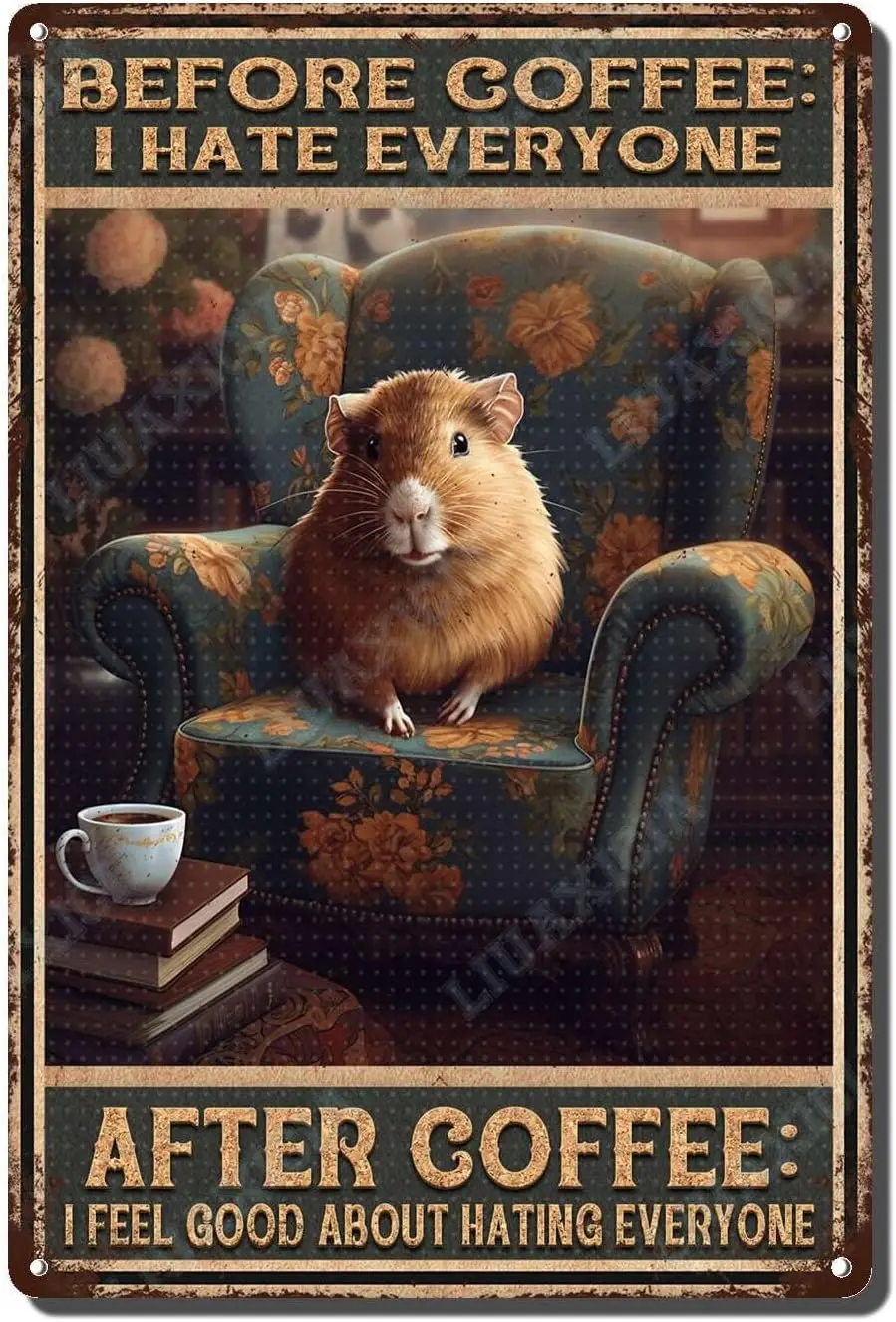 Металлический настенный декор в стиле ретро Tn Sgn Before Coffee Hate Everyone Gunea Pg Metal для Famly The