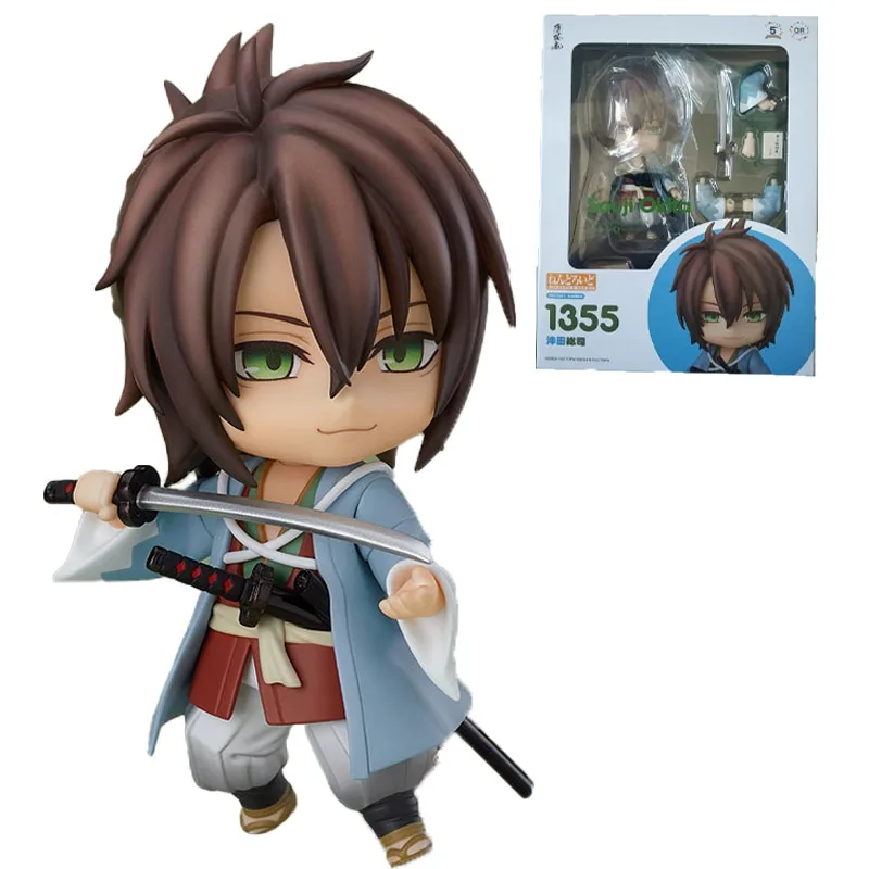 

100% Оригинальная фигурка Nendoroid с аниме «Хорошая Улыбка», оранжевая румяна, ГК 1355, Okita Souji, коллекционные игрушки, подарки