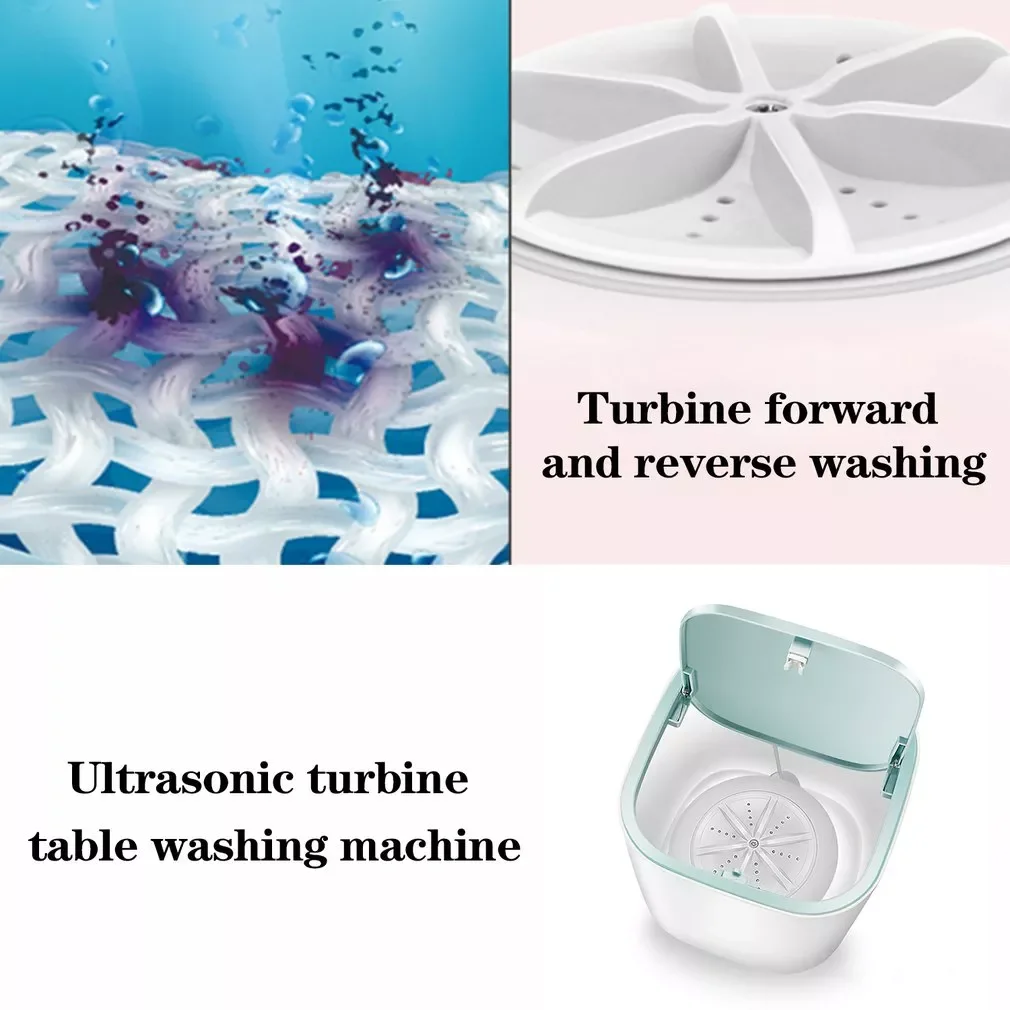 Ultrasonic Turbine Washing Machine Portable Mini Turbine Cleaning Machine Home USB Desktop Washing Machine enlarge