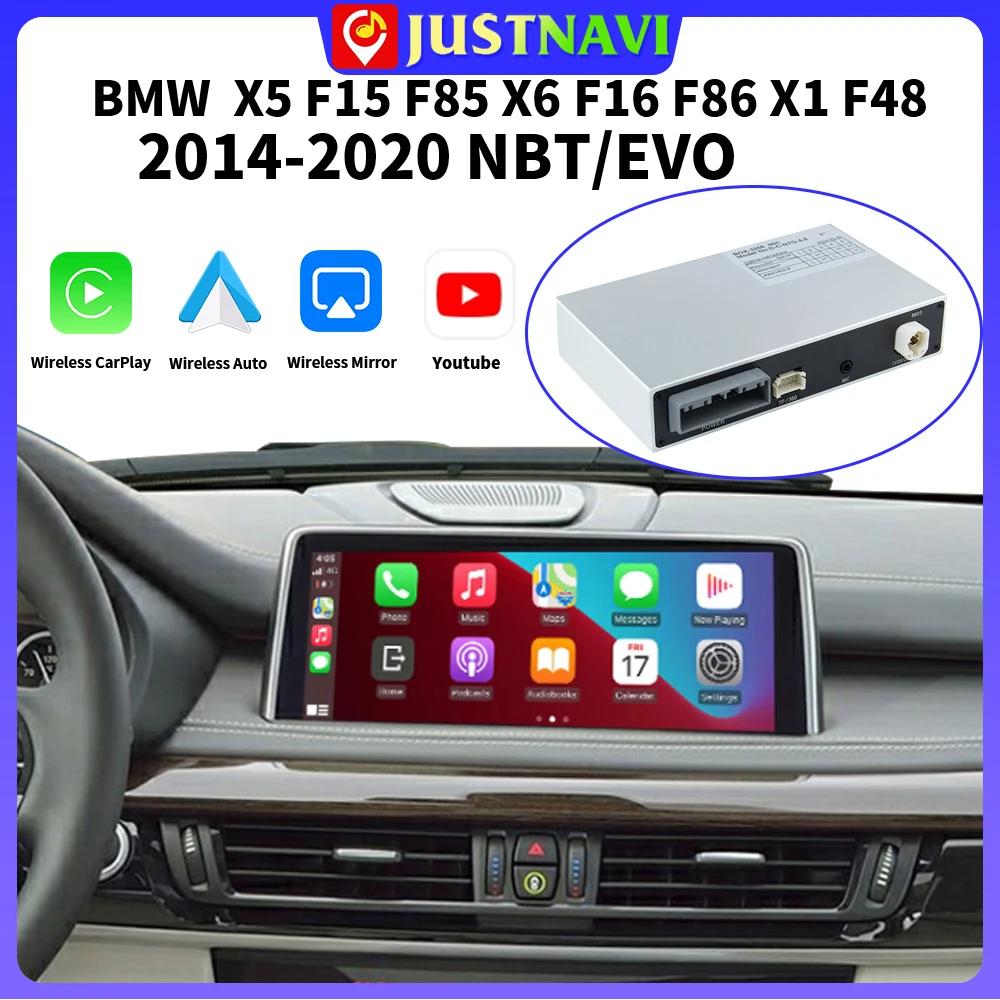 

JUSTNAVI CarPlay for BMW X5 F15 F85 X6 F16 F86 2014-2020 X1 F48 2016-2020 CIC NBT EVO System Carplay Android Auto Mirror link