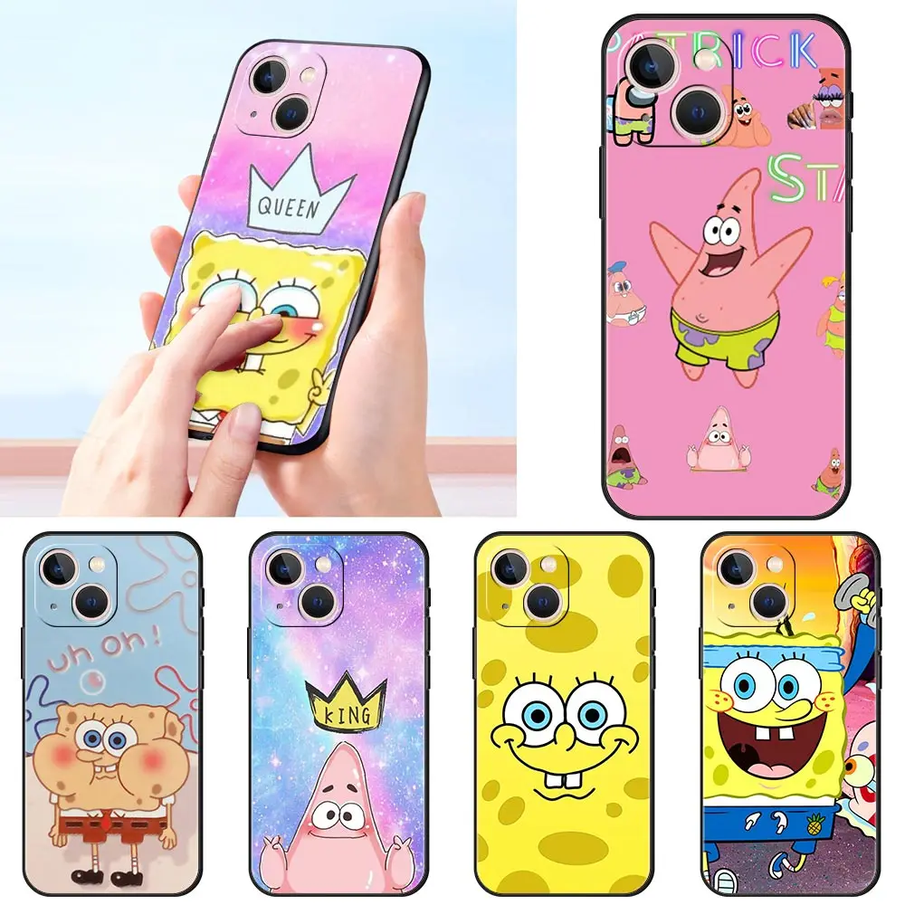 

Anime Sponges-Bobs Phone Case for Apple iPhone 11 13 Pro Max 12 Mini 7 8 Plus 6 6S+ X XS XR 5 5S SE2 Funda Cover Coque Shell Bag