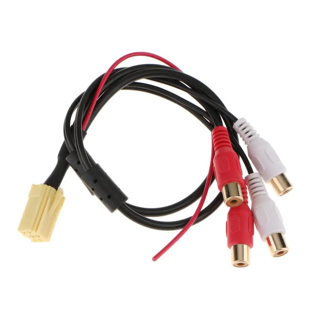 

Желтый переходник Mini ISO на 4 RCA разъема Aux кабеля для VW