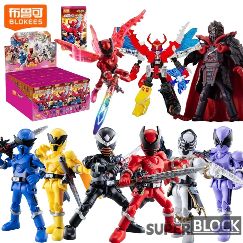 Фото Строительные блоки BLOKEES Super Sentai, первое издание, 3D экшн-модель Beetle King, украшение для дома, маленькие частицы, собранные игрушки №1