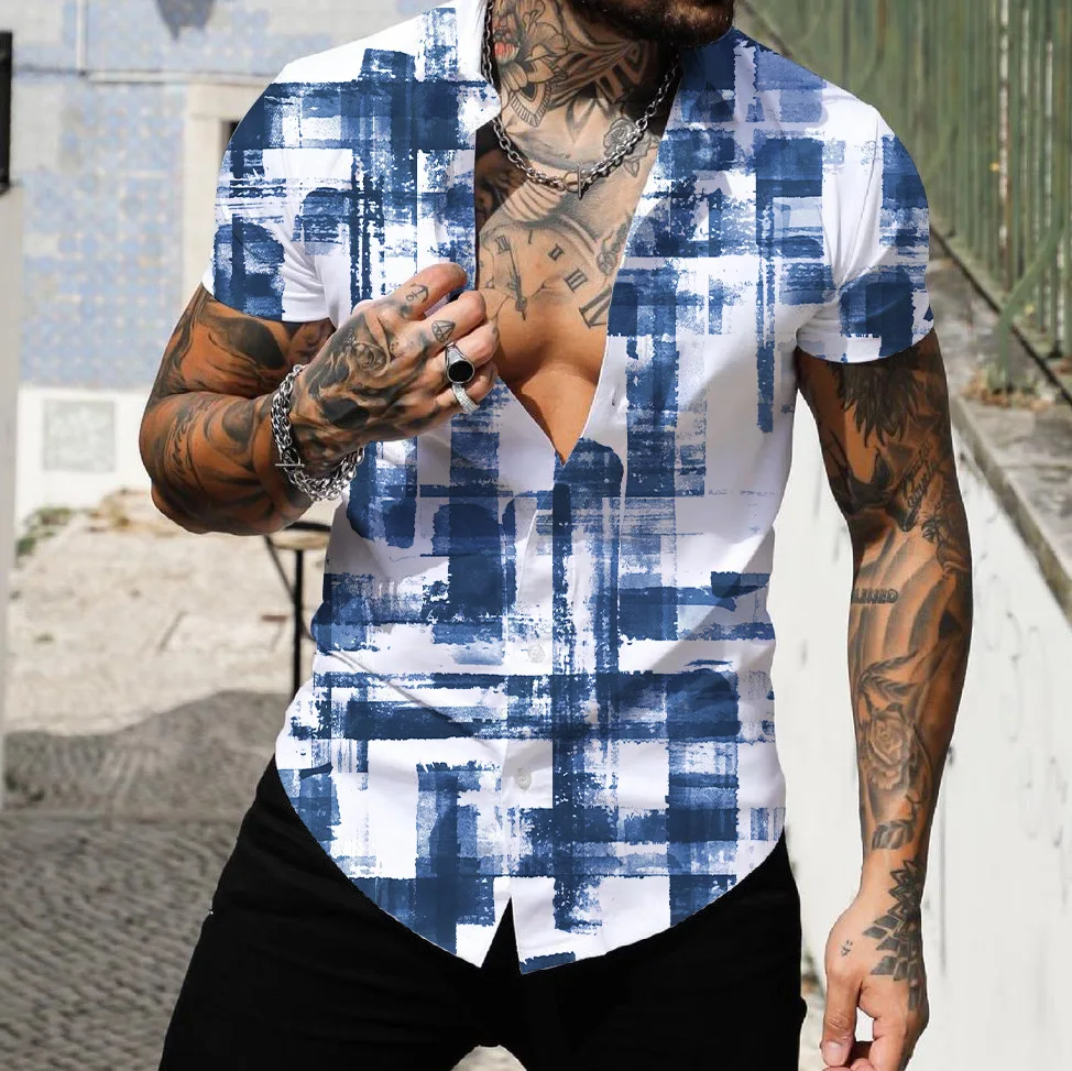 Мужская классическая рубашка, мужские рубашки с 3D-принтом, мужские рубашки