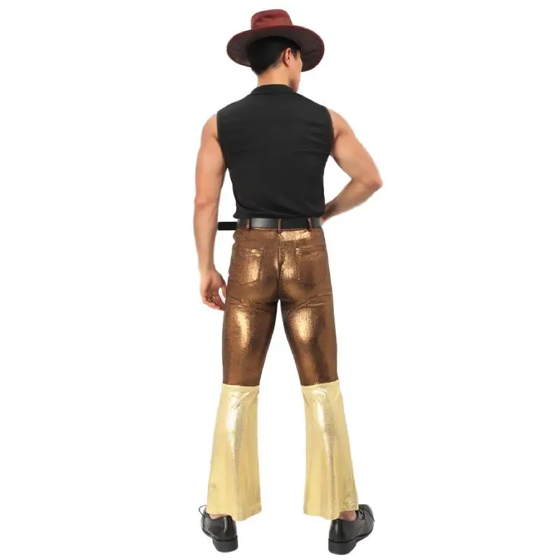 Брюки WENAM с блестками штаны колокольчиками металлический костюм для