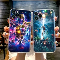 phone case for apple iphone 11 12 13 pro max xr xs x 8 7 se 2020 6 plus shockproof clear soft cover avengers marvel comics logo
