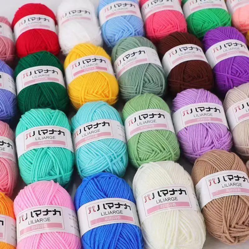 

5pcs/set Milk Sweet Soft Cotton Baby Knitting Wool Yarn Thick Yarn Hand Knitting Wool Crochet Yarn for DIY Crochet Sweater Hat