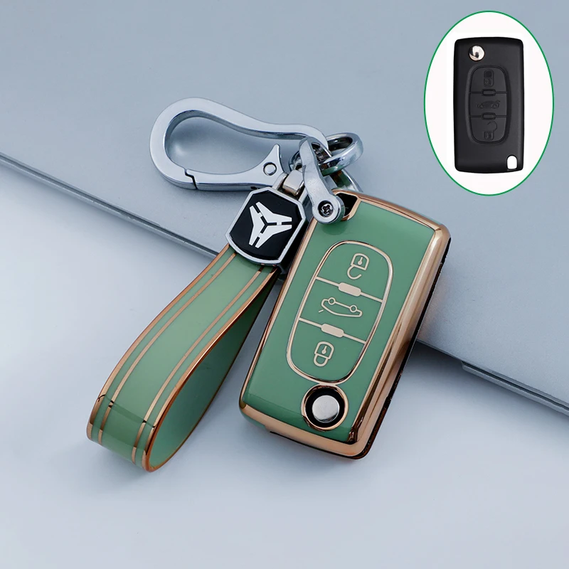 

Чехол для автомобильного ключа из ТПУ для Peugeot 107 206 207 307 308 406 для Citroen Xsara Picasso C2 C3 C4 C5 C6 C8