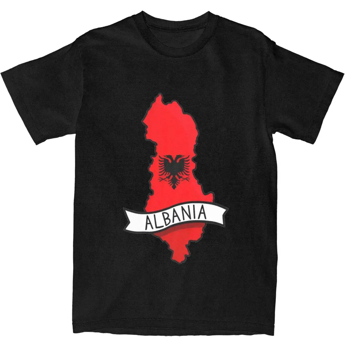 Футболка с флагом Албании и картой мужская уличная одежда футболки из 100% хлопка