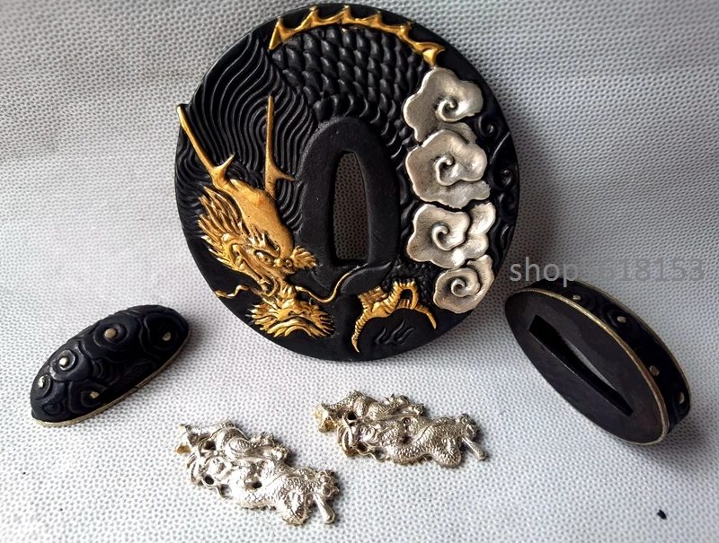 Золотая медь tsuba fuchi Menuki для японского меча катана wakizashi танто