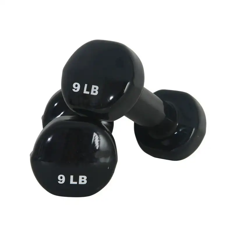 

Weights 4-12 lbs Black Vinyl Rubber Coated Weight Dumbbell Pairs