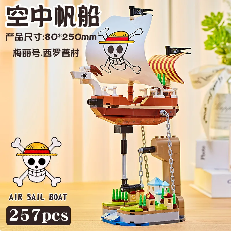 

One Piece building pirate ship blocks assembly bricks Going Merry Anime Mini Action Figures toys kids birthday christmas gifts