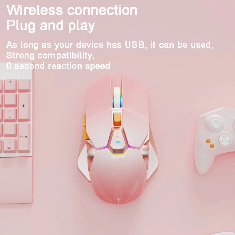 Мышь компьютерная беспроводная Бесшумная 2 4 г с подсветкой